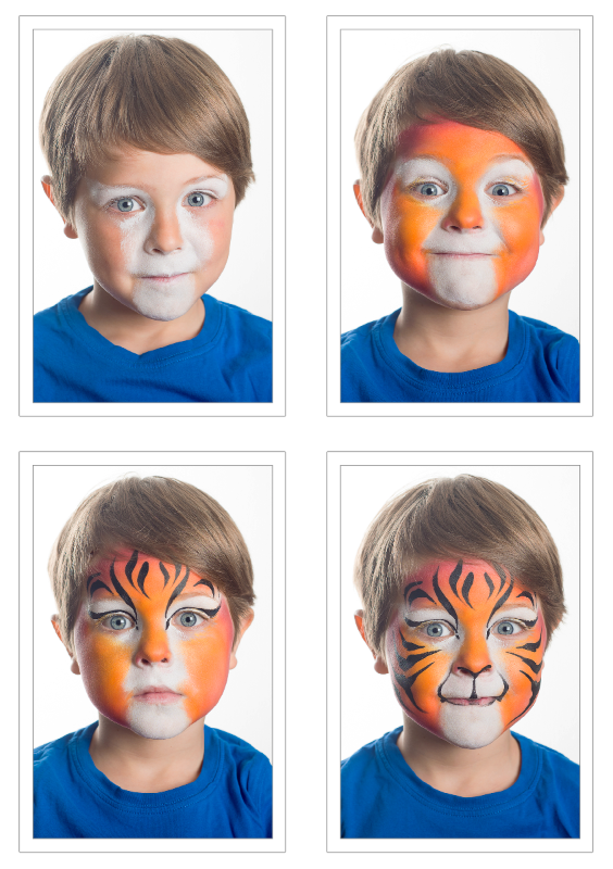 Kindergrime tijger schminken
